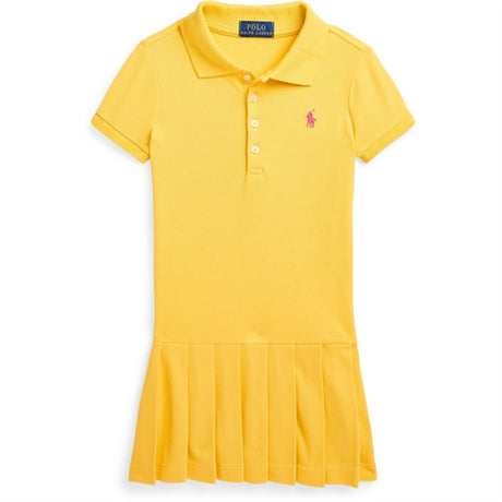 Polo Ralph Lauren Girls Kjole Chrome Yellow W/ Bright Pink