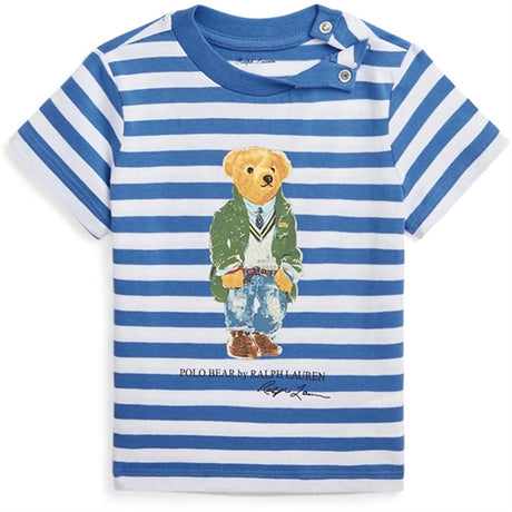 Ralph Lauren Baby Boy T-Shirt Paris Bear New Englnd Blu