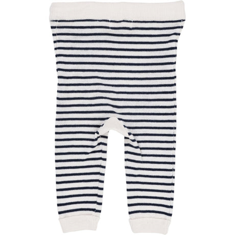 Copenhagen Colors Cream/Navy Comb. Strikk Leggings m. Striper