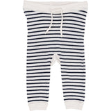 Copenhagen Colors Cream/Navy Comb. Strikk Leggings m. Striper