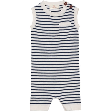 Copenhagen Colors Cream/Navy Comb. Strikk Romper Striper