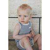 Copenhagen Colors Cream/Navy Comb. Strikk Romper Striper