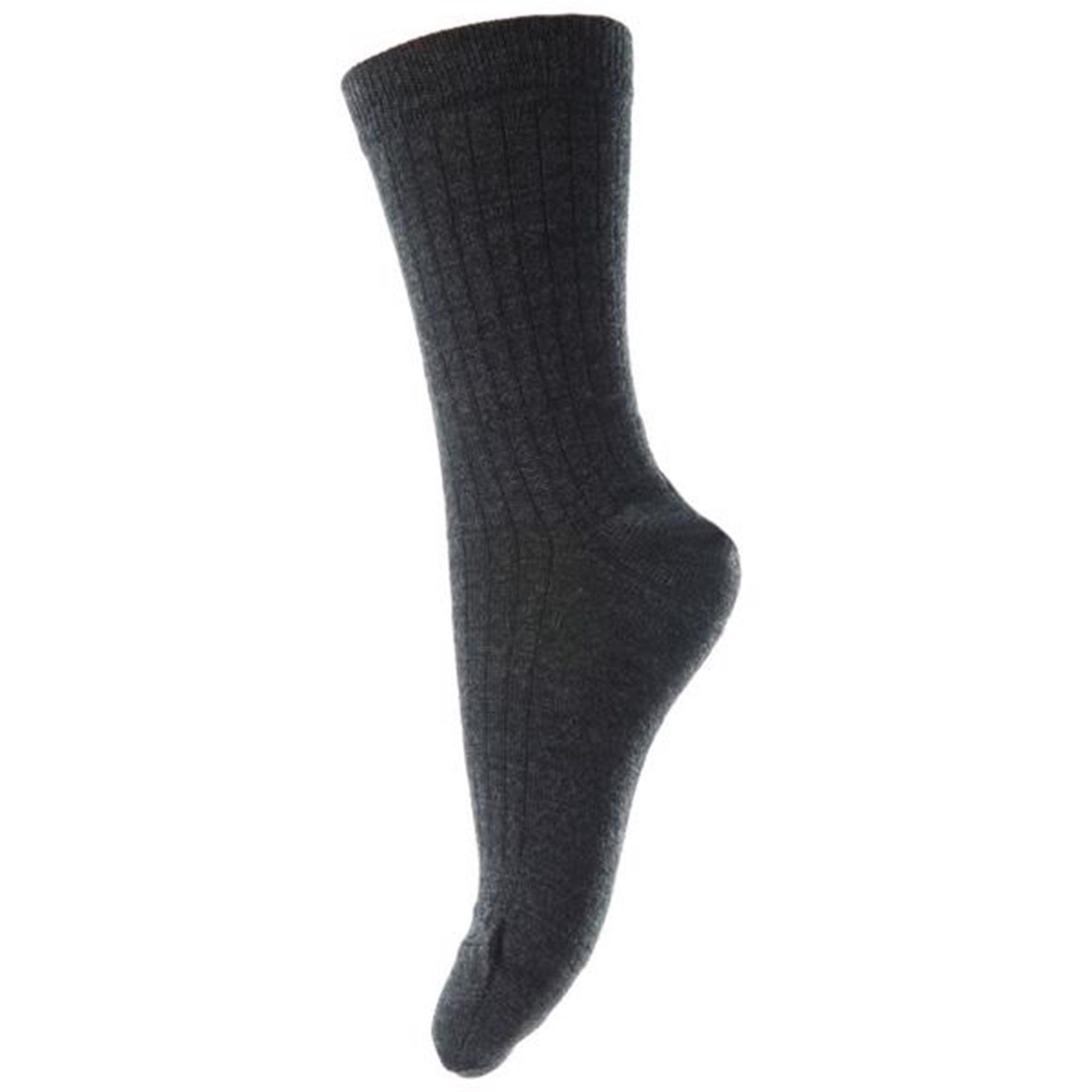 MP 718 Wool Socks Rib 497 Dark Grey