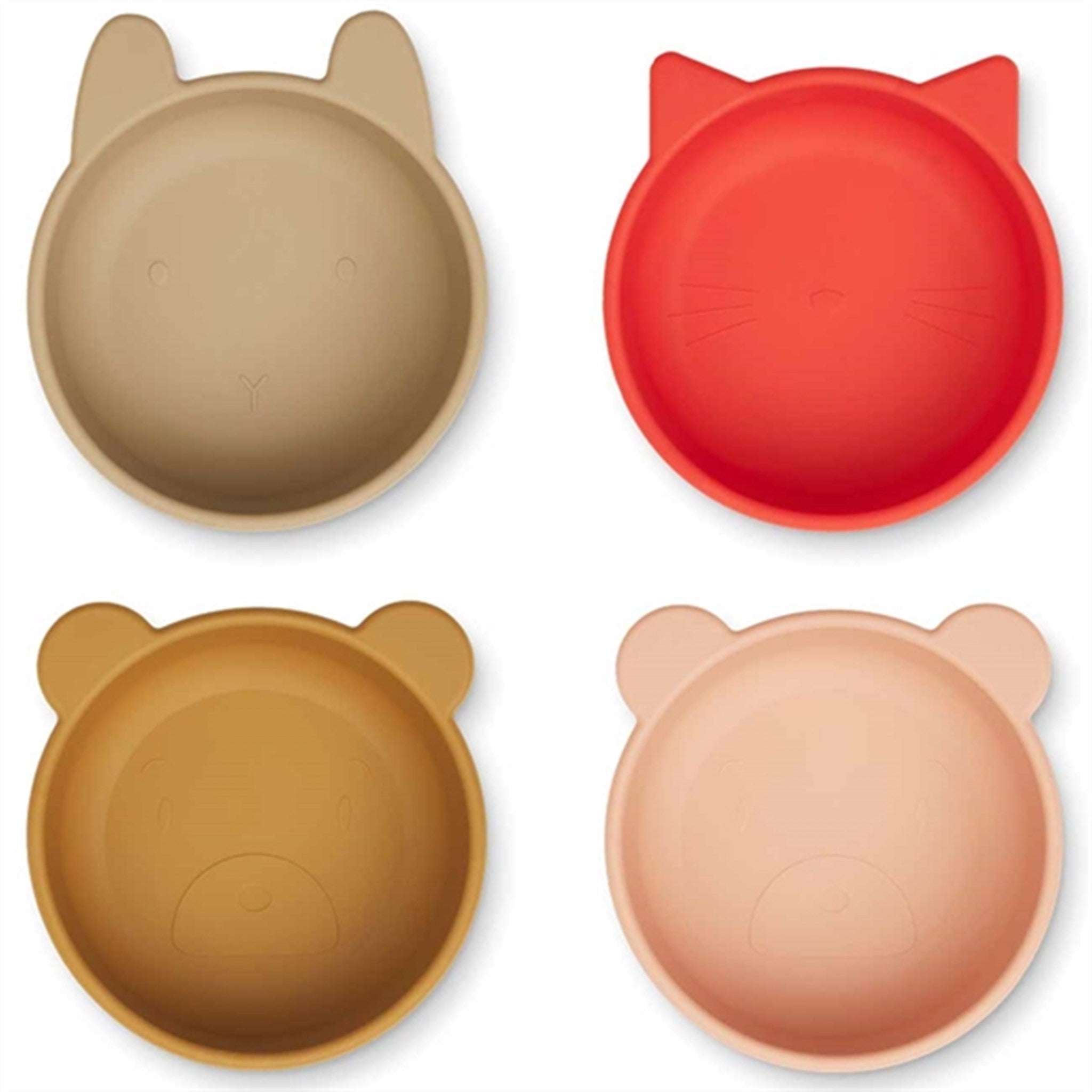 Liewood Iggy Silicone Skåle 4-Pack Apple Red Tuscany Rose Multi Mix