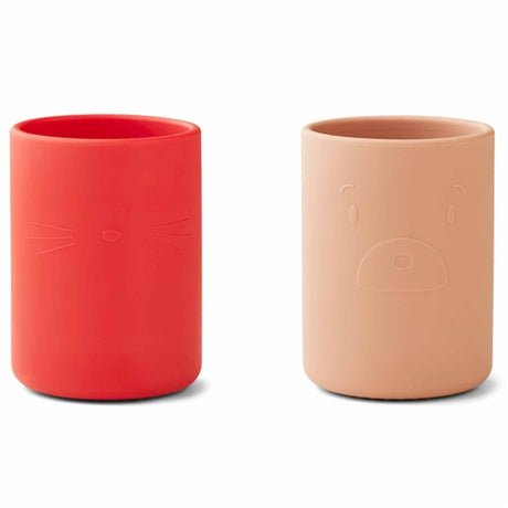 Liewood Ethan Silicone Cup 2-Pak Apple Red/Tuscany Rose Mix