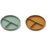 Liewood Harvey Silikone Opdelt Tallerken 2-pak Peppermint/Golden Caramel Mix