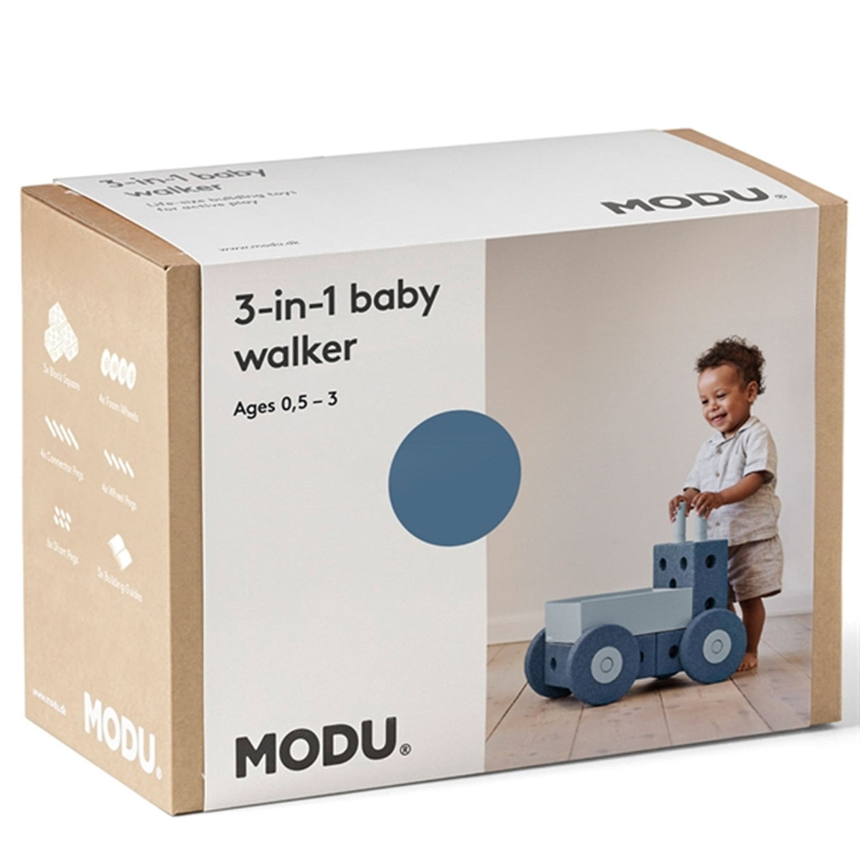 MODU 3-in-1 Baby Walker Deep Blue/Sky Blue