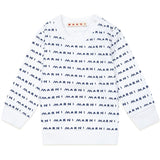 Marni White Blue Logo Sweater