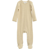 Serendipity Chamomile/Offwhite Baby Heldrakt m. Fødder Stripe