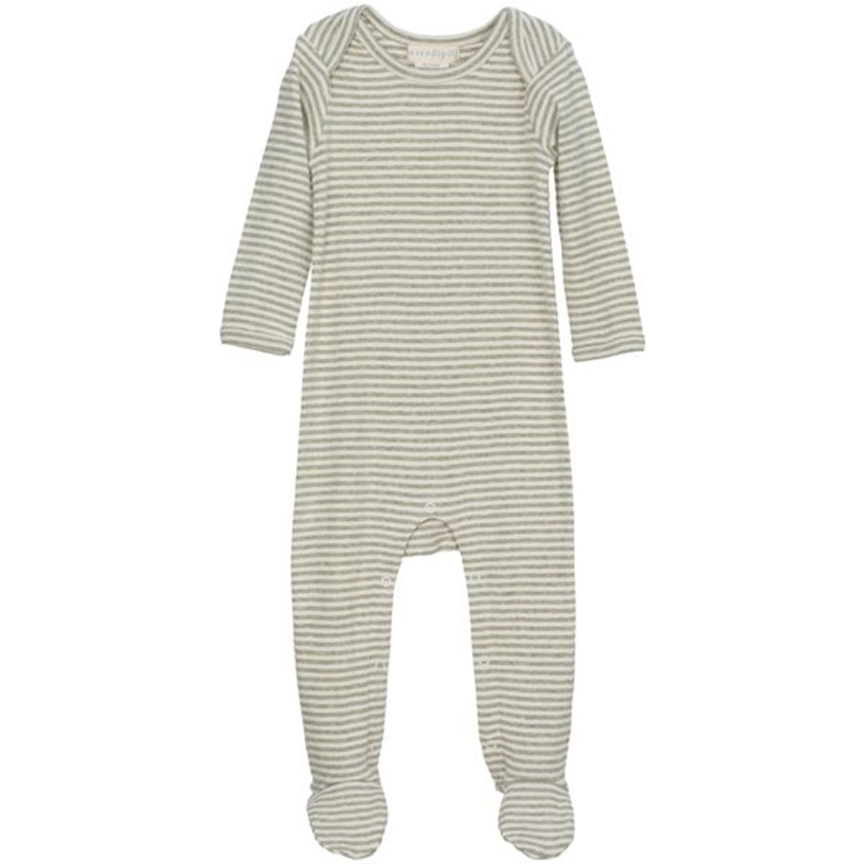 Serendipity Baby Suit Stripe Feet Sage