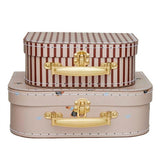 OYOY Mini Koffert Toucan & Stripe 2-pakning Clay