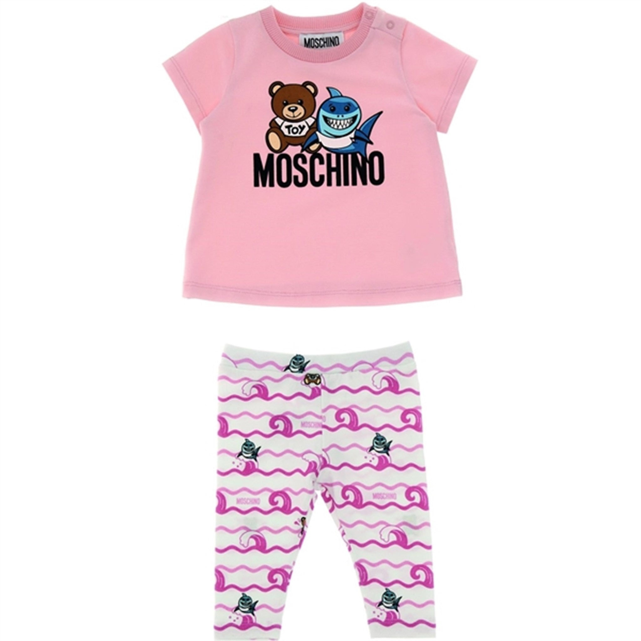 Moschino Pink Toy Shark T-Shirt Og Leggings Sett