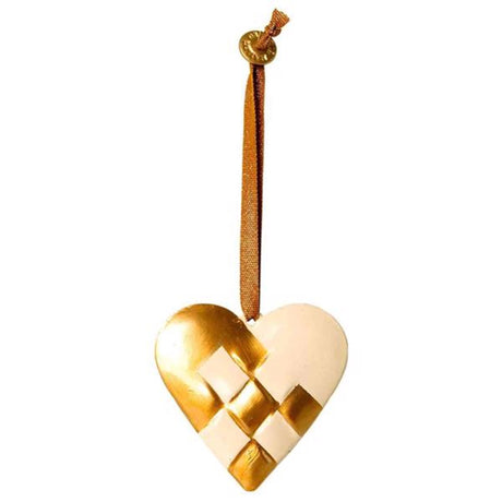 Maileg Christmas Ornament Braided Heart Gold