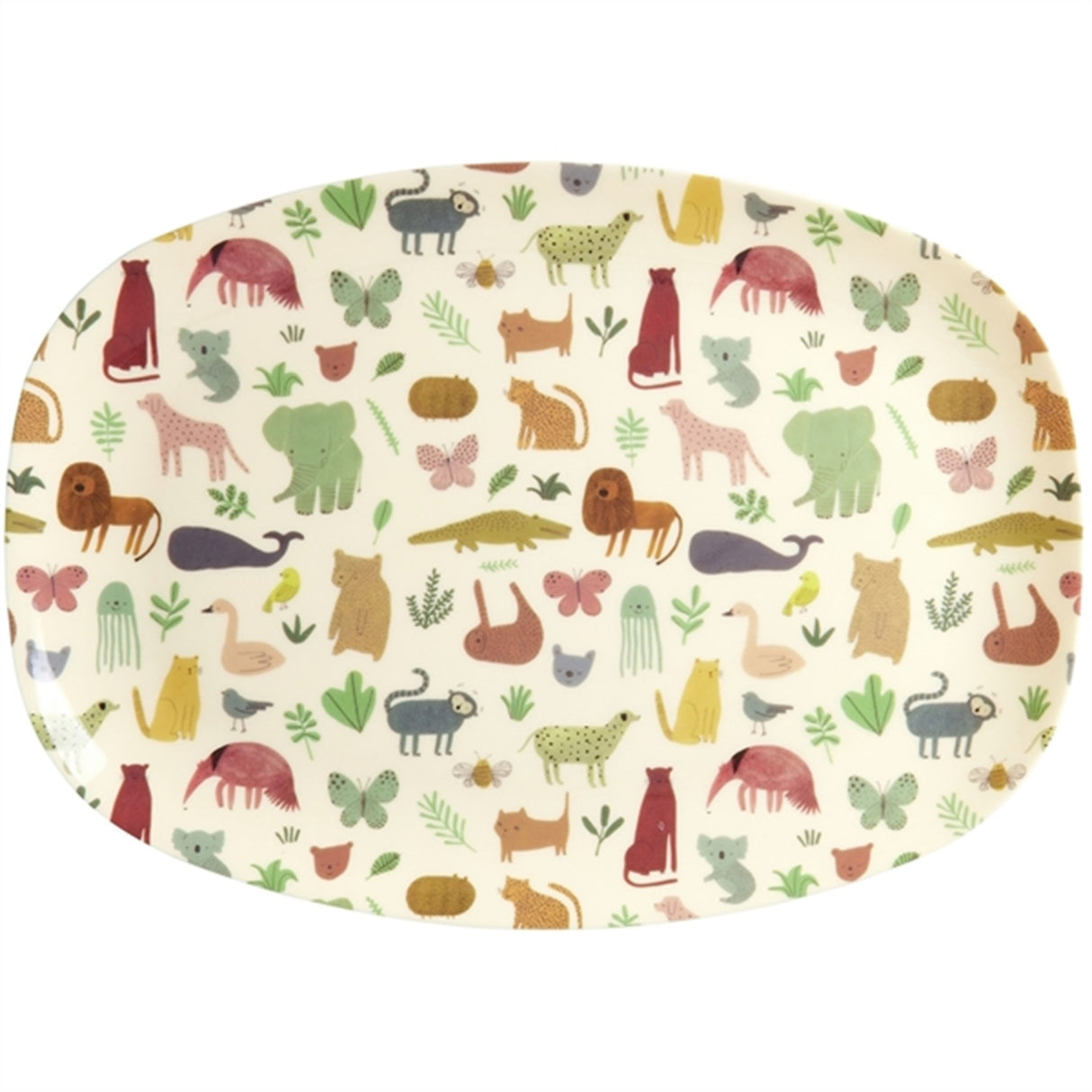 RICE Sweet Jungle Print Melamin Børnetallerken