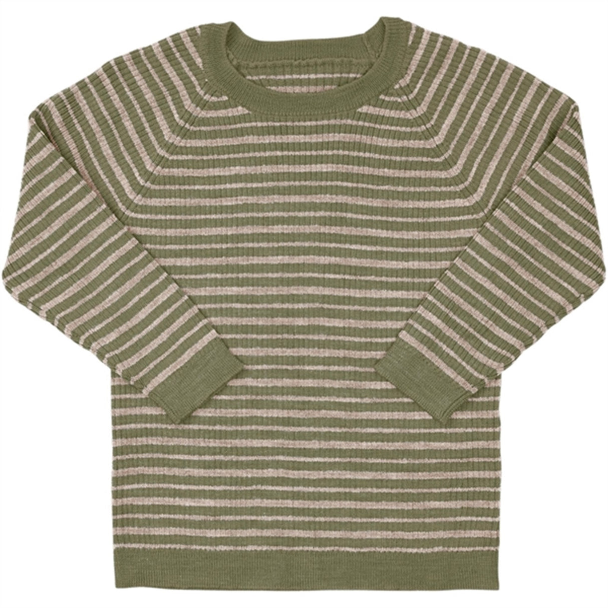 Copenhagen Colors Sage Green/Cream Comb Merino Classic Rib Genser