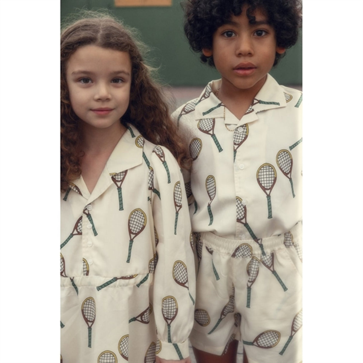 Mini Rodini Offwhite Tennis Aop Woven Kjole