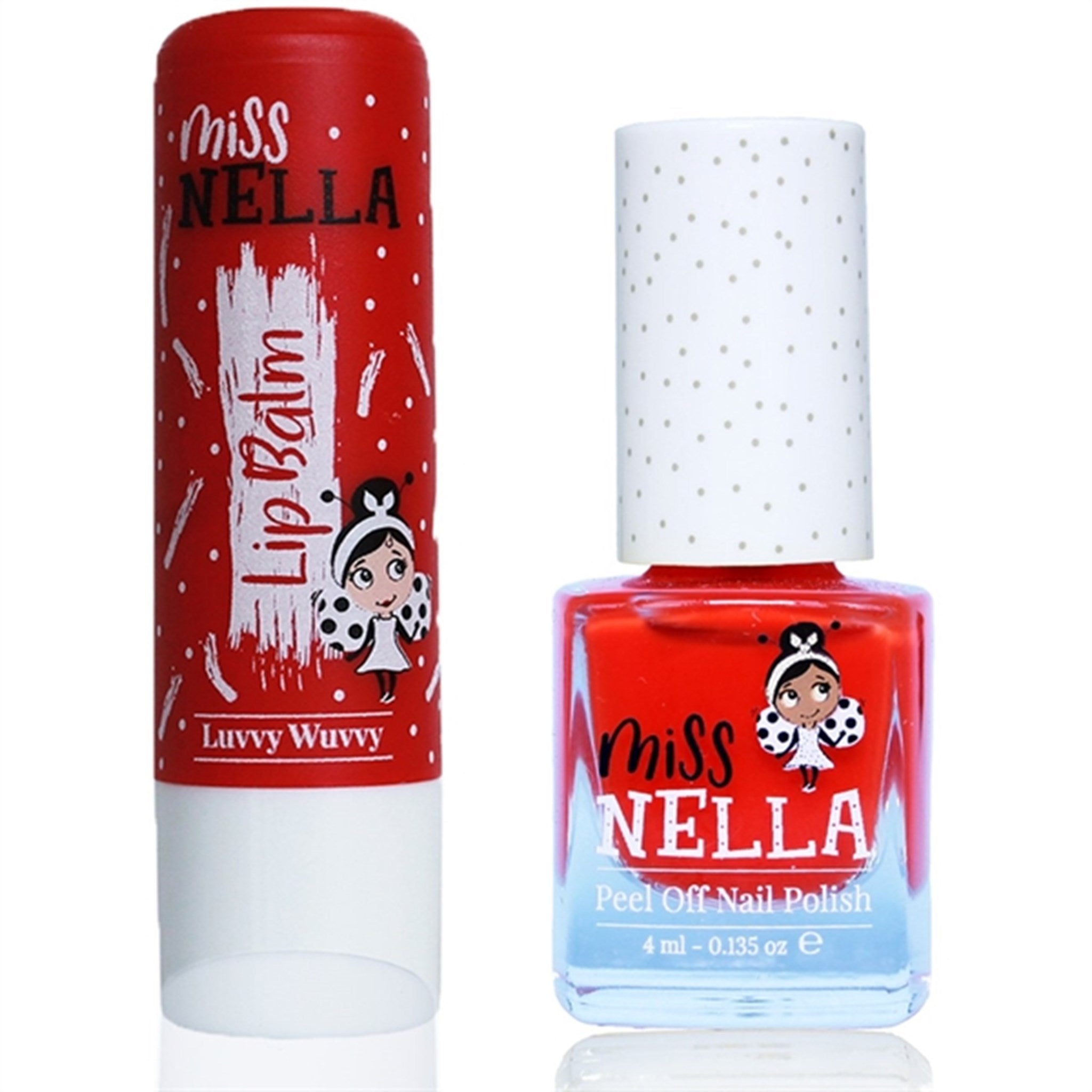 Miss Nella Lip Balm LUVVY WUVVY + Neglelakk Strawberry M’ Creame