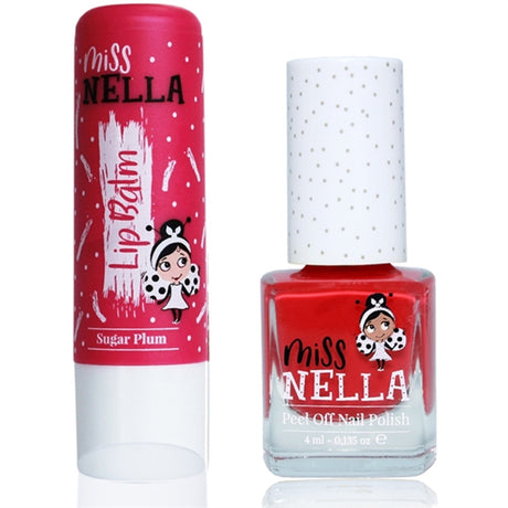 Miss Nella Lip Balm Sugar Plum + Neglelakk Cheery Macaroon