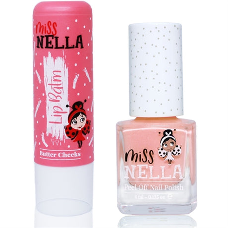 Miss Nella Lip Balm Butter Cheeks + Neglelakk Peach Slushie