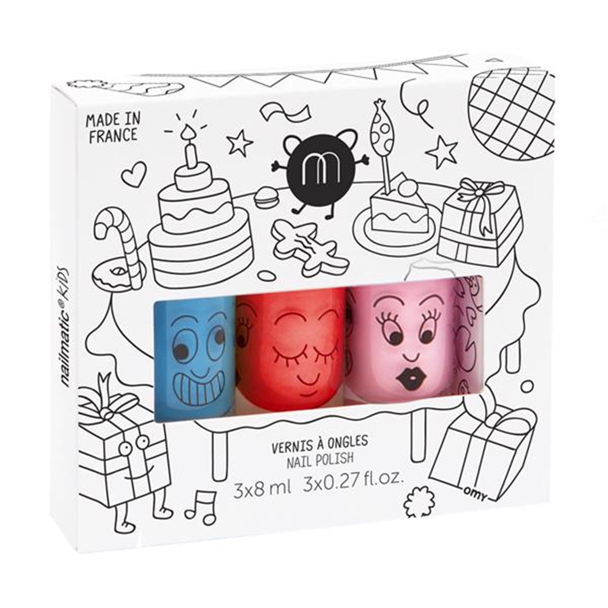 Nailmatic Nail Polish Water-based 3 Pack Party Freezy/Dori/Cookie