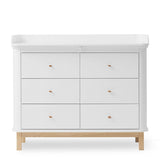 Oliver Furniture Wood Puslekommode m. 6 Skuffer Hvit/Eik