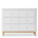 Oliver Furniture Wood Puslekommode m. 6 Skuffer Hvit/Eik