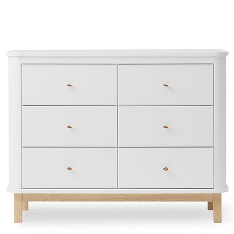 Oliver Furniture Wood Puslekommode m. 6 Skuffer Hvit/Eik