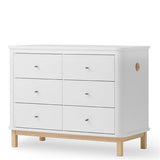 Oliver Furniture Wood Puslekommode m. 6 Skuffer Hvit/Eik 5