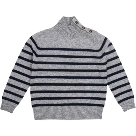 HOLMM Oxford Stripe Opal Cashmere Strikk Pullover