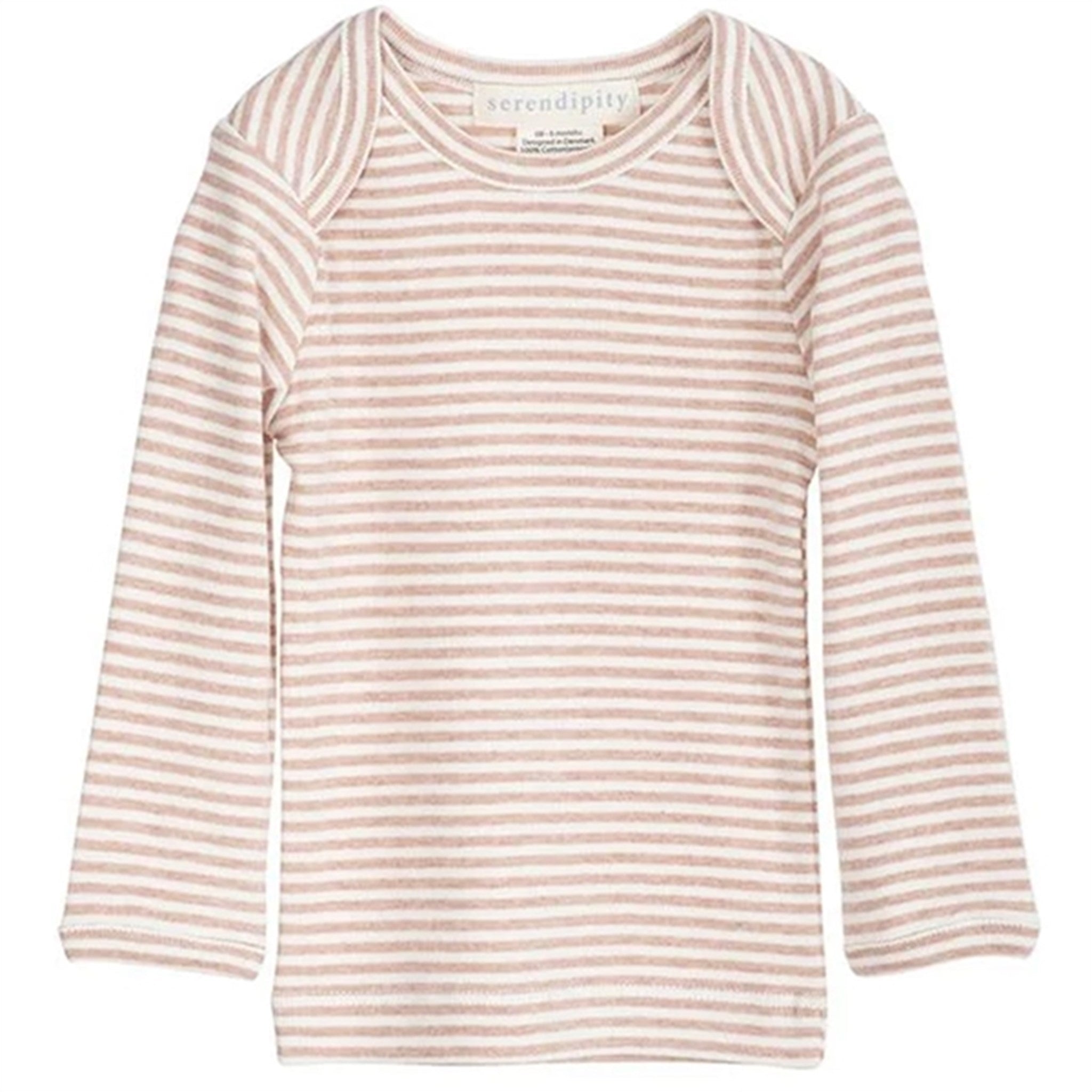 Serendipity Clay/Offwhite Rib Baby Tee Stripe Bluse