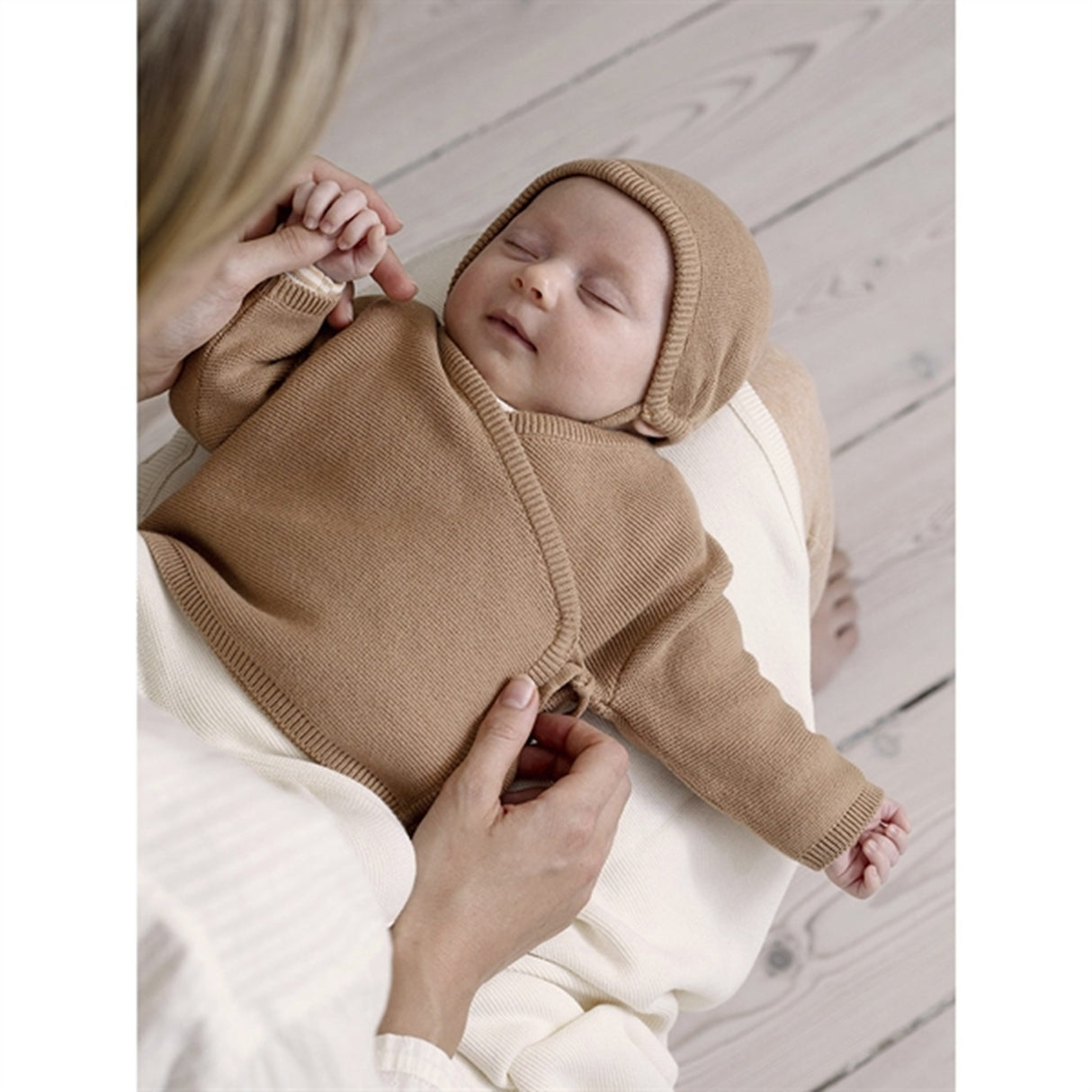 Serendipity Newborn Tan Wrap Jacket 3