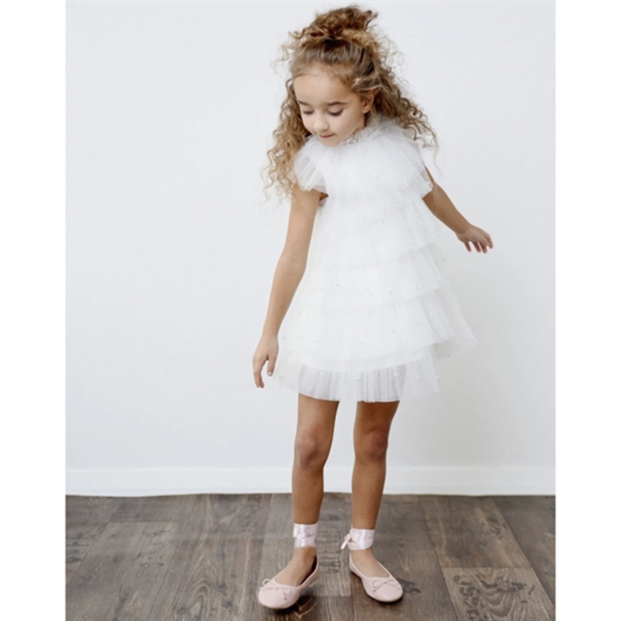Dolly by Le Petit Tom Pearl Tutully Tiered Tulle Tuttu Kjole White 2
