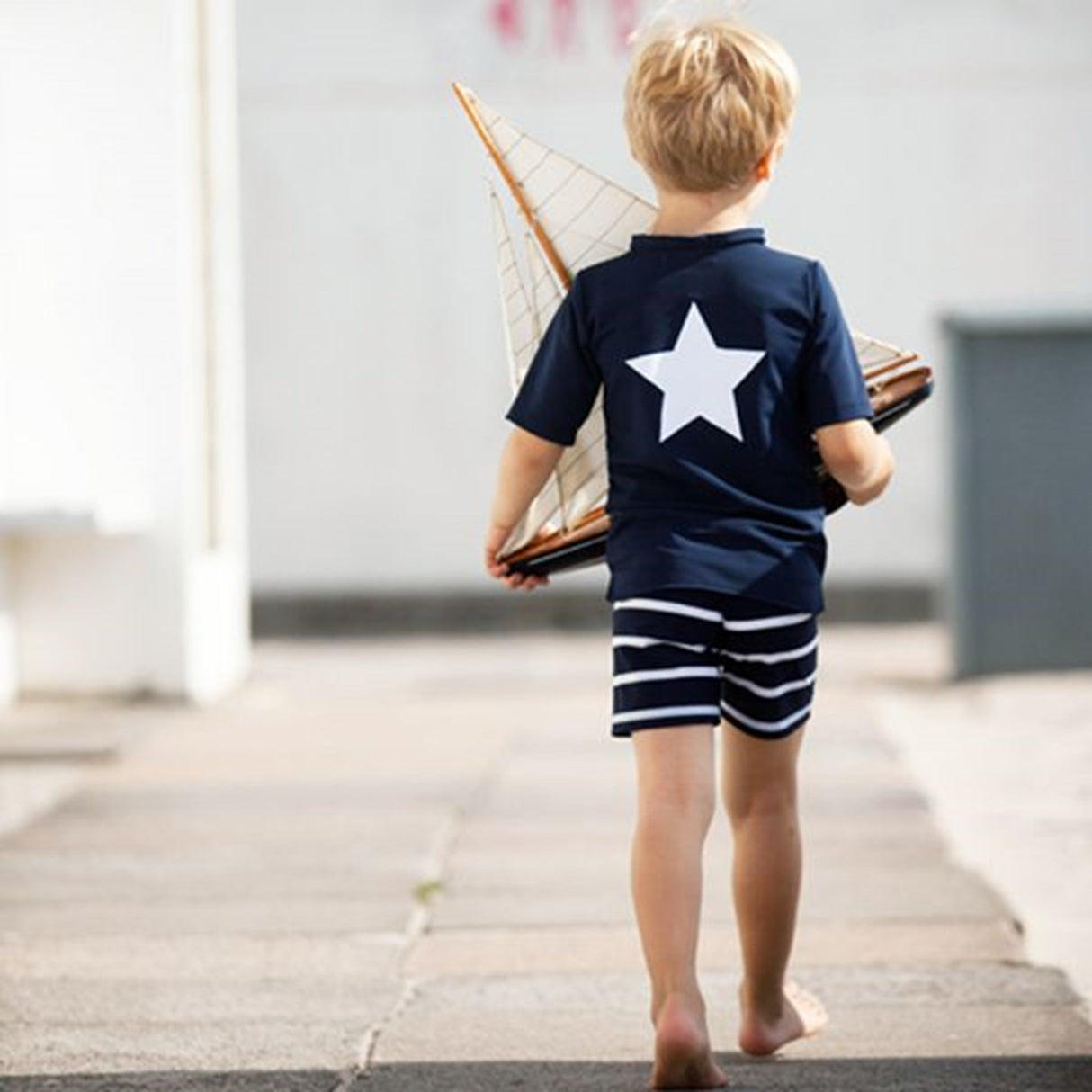 Petit Crabe Blue/White Alex Badeshorts 2