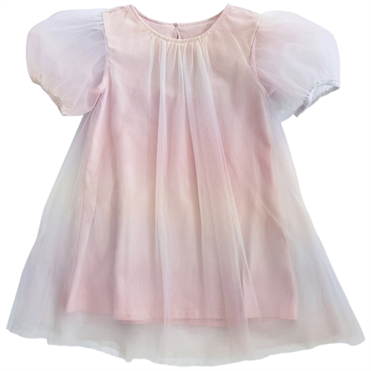 Dolly by Le Petit Tom Unicorn Rainbow Puff Tulle Kjole Rainbow Pastel