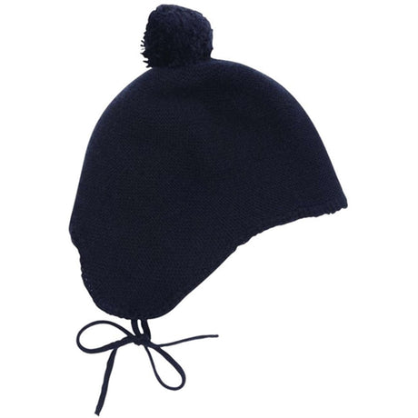 HOLMM Navy Pom Pom Cashmere Strikk Lue