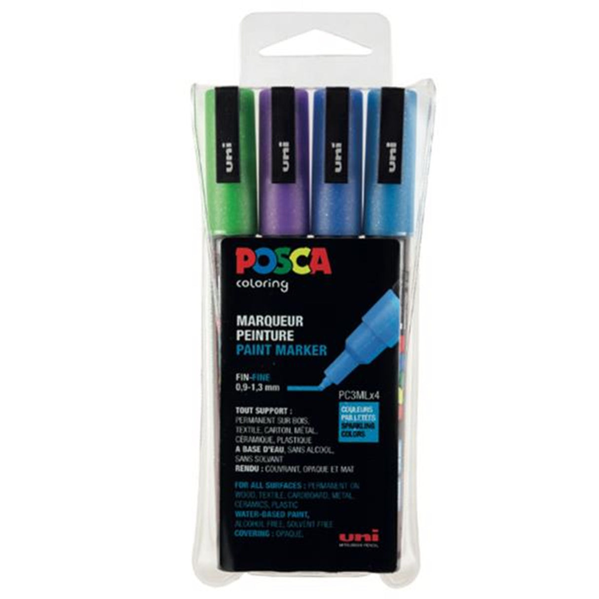 Posca Uni Marker PC-3M 4 Glitter Colors