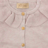 Petit Piao Light Rose Melange Collar Strikk Cardigan 2