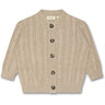 Petit Piao® Light Taupe Melange Cardigan Chunky Strikk Cabel