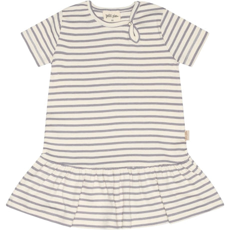 Petit Piao Dusty Lavender/Offwhite Kjole S/S Modal Striped