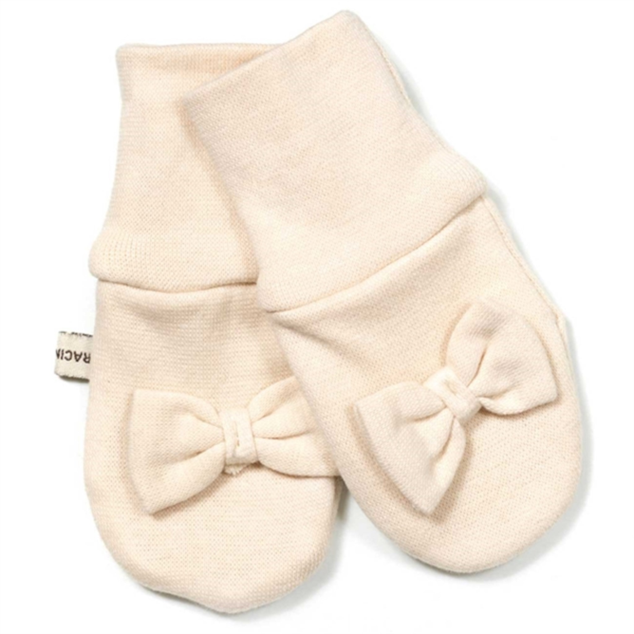 Racing Kids Mittens Baby Bow Eggshell