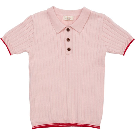 Copenhagen Colors Dusty Rose/Red Comb. Rib Strikk Polo