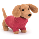 Jellycat Genser Dachshund, Rosa 14 cm