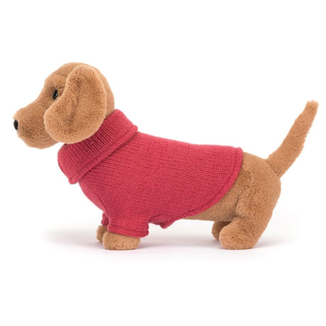 Jellycat Genser Dachshund, Rosa 14 cm