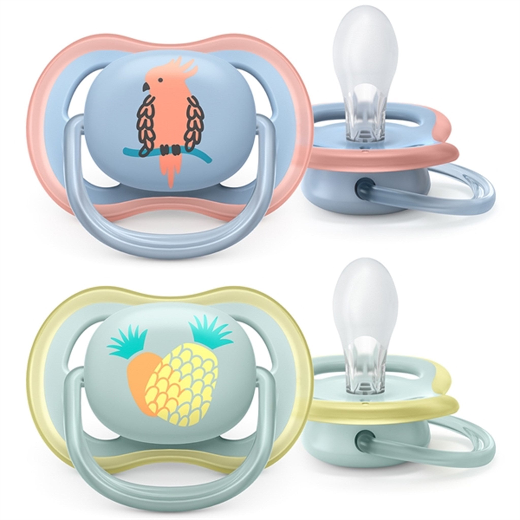 Philips Avent Ultra Air Smokker 0-6 mdr Ananas/Papegøje 2-pak