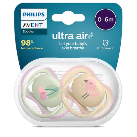 Philips Avent Ultra Air Smokker 0-6 mdr Kirsebær/Fugl 2-pak 2