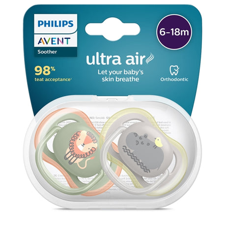 Philips Avent Ultra Air Smokker 6-18 mdr Løve/Flodhest 2-pak 2