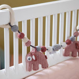 Sebra Knitted Pram Chain Elephant Blossom Pink 2