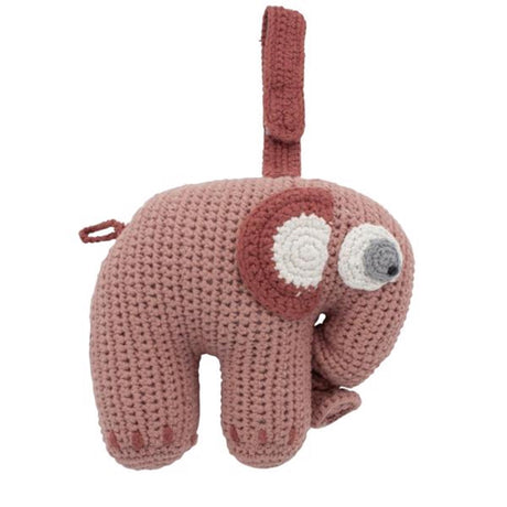 Sebra Music Mobile Knitted Elephant Blossom Pink