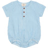 Copenhagen Colors Sky Blue W Cream Stripe Seersucker Romper m. ermer