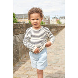 Copenhagen Colors Sky Blue W Cream Stripe Seersucker Sporty Shorts